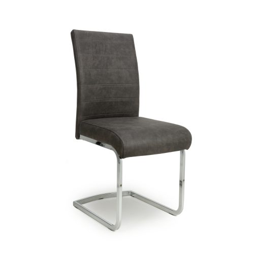 Ranisto Suede Effect Dark Grey Dining Chair