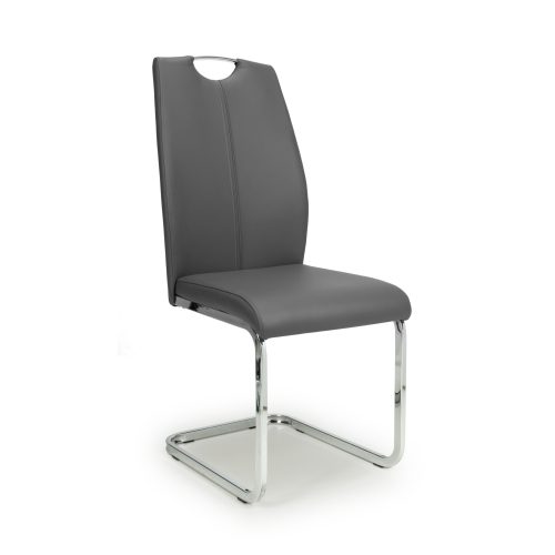 4x Gonedo Leather Effect Grey Dining Chair.