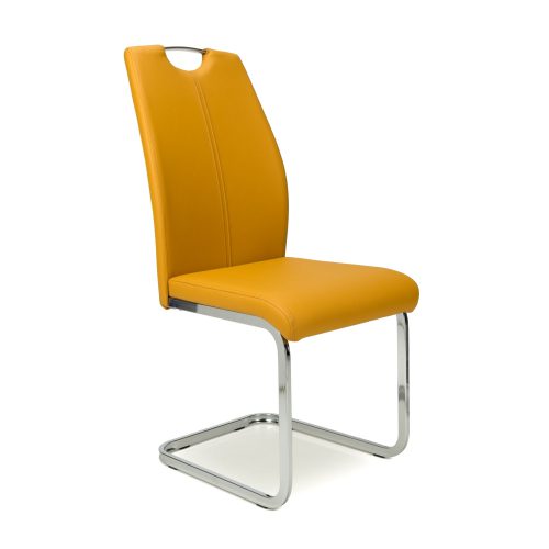 4x Gonedo Leather Effect Yellow Dining Chair.