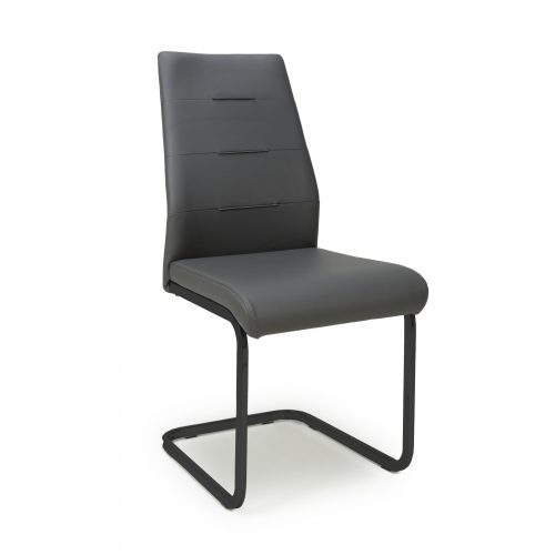 4x Tordoba Leather Effect Grey Dining Chair.