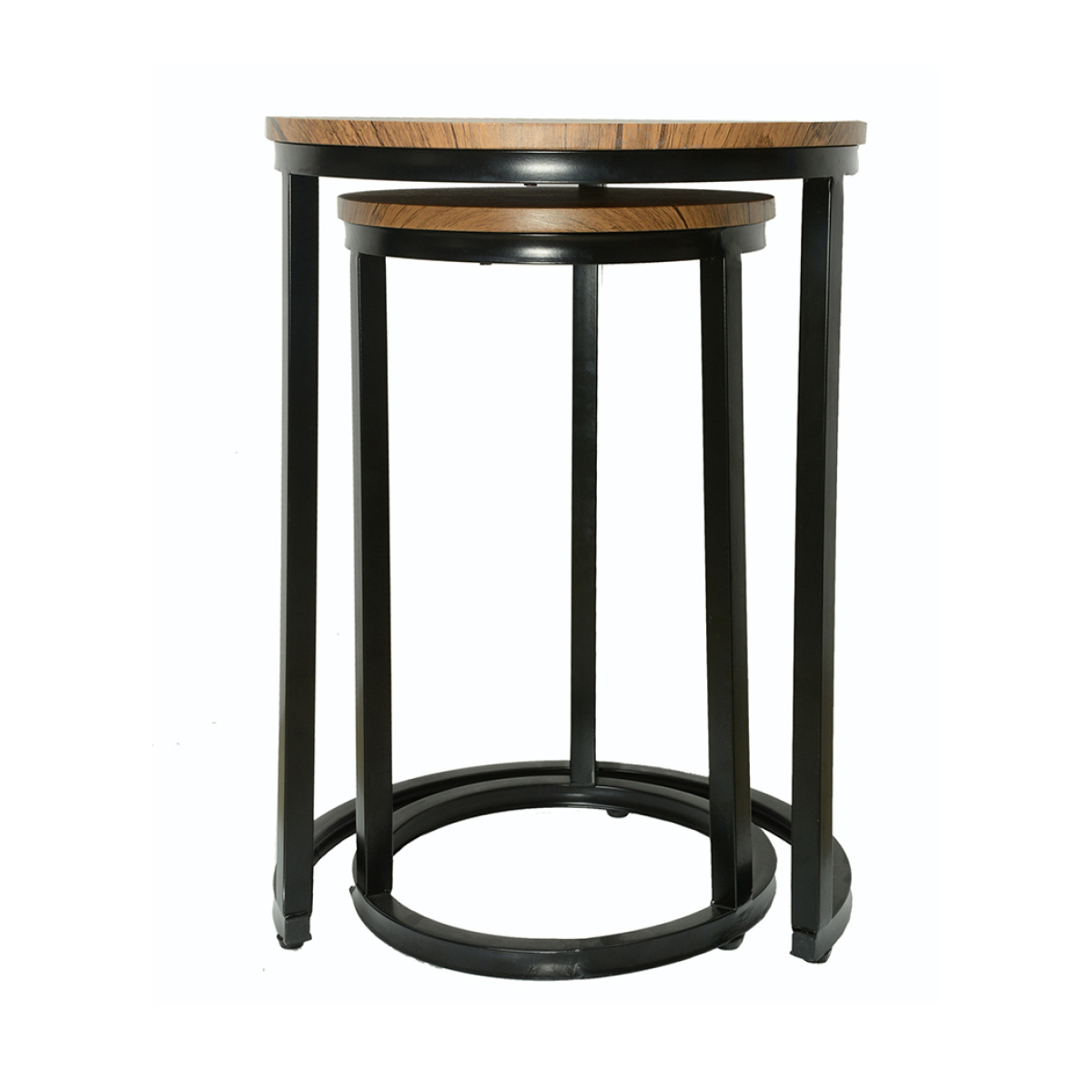 Jeddy Nest Tables Black Frame-Distressed Tops