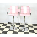 Boston Bar Stool Pink White Height Adjustable