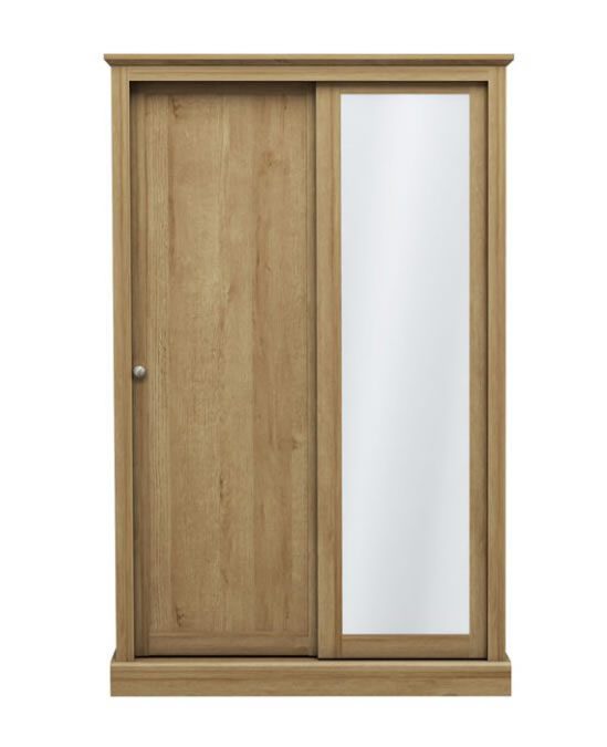 Kent 2 Door Sliding Wardrobe Oak With Mirror