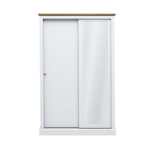 Kent 2 Door Sliding Wardrobe White With Mirror