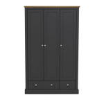Kent 3 Door 2 Drawer Wardrobe Charcoal