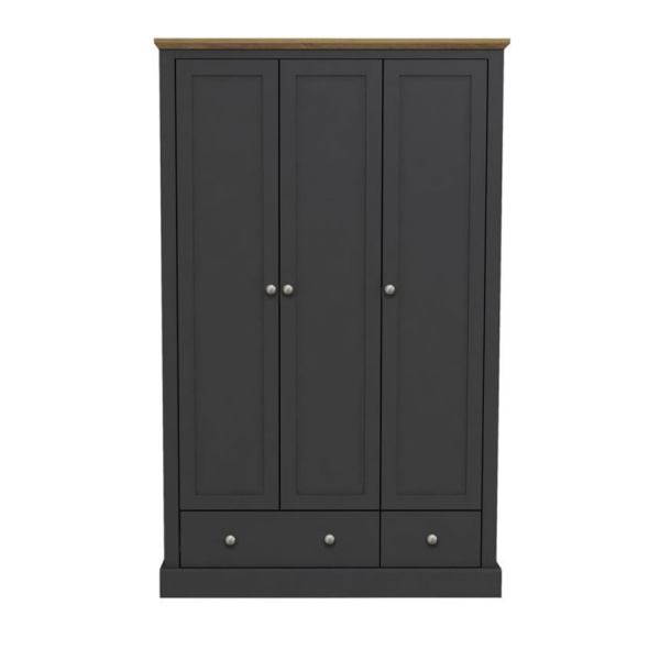 Kent 3 Door 2 Drawer Wardrobe Charcoal