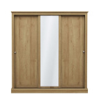 Kent 3 Door Sliding Wardrobe Oak with Mirror