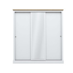 Kent 3 Door Sliding Wardrobe White with Mirror