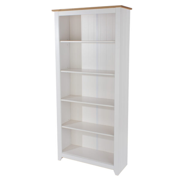 Shelton Pine White 5 Shelf Tall Bookcase