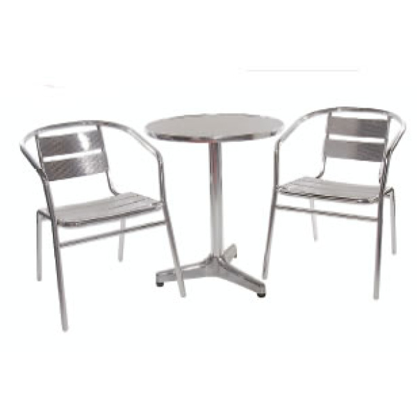 Leit61 Table Chairs Aluminium Frame Stacking Chairs In/Outdoor Use