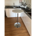Bonetti Wood Poseur Tall Round Bar Table - White