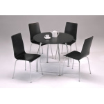 Lingham Large Black Round Chrome Set 90cm Table Top