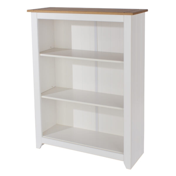 Shelton Pine And White 3 Shelf Low Bookcase
