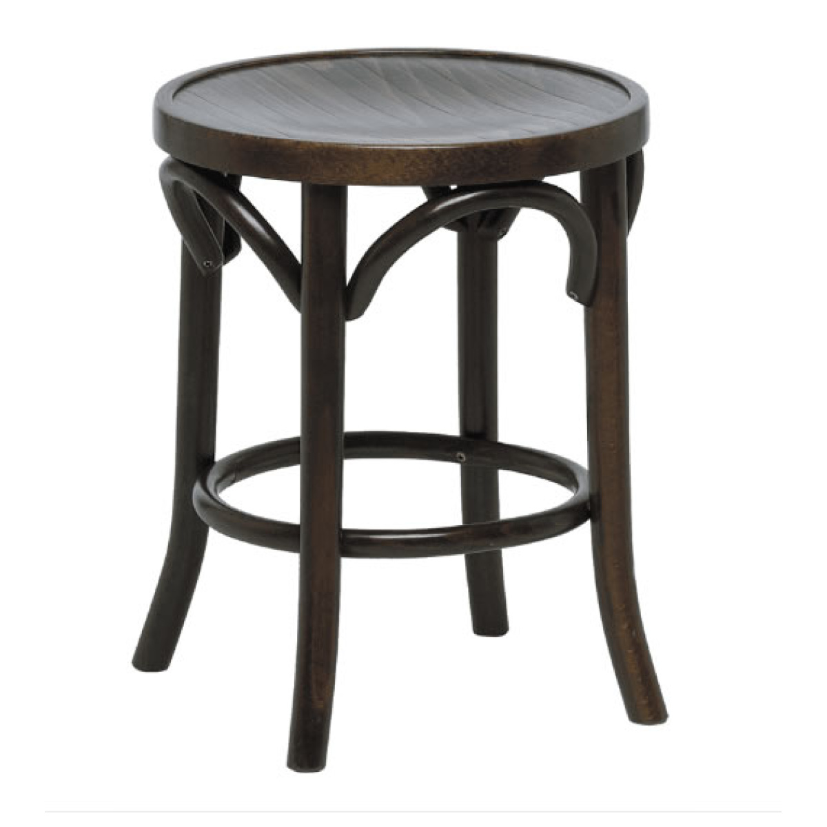 Harvey Beech Wood Walnut Low Bar Stool