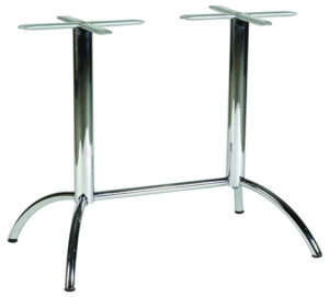 Mars Twin Pedestal Chrome Table Base Height Spider Legs