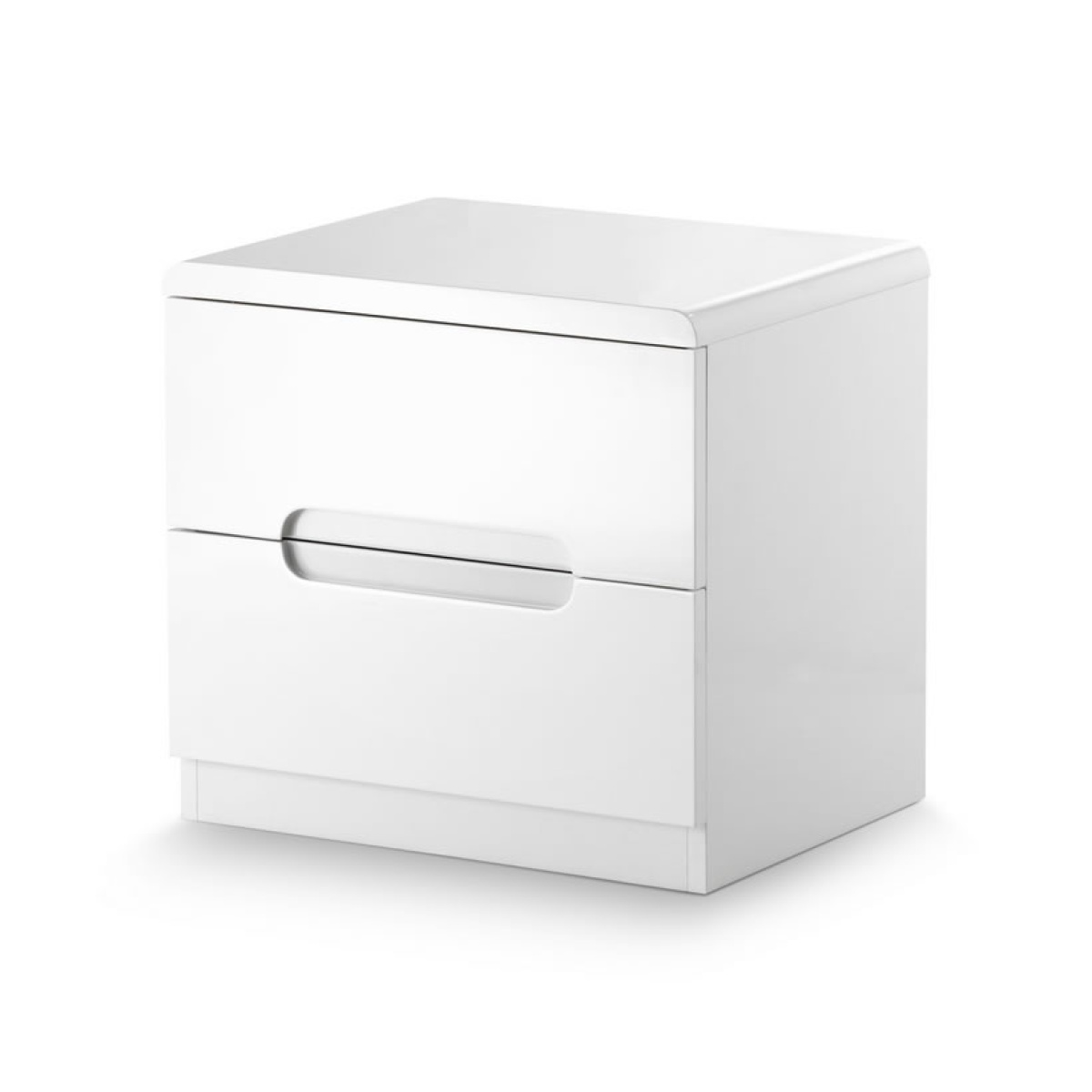 Grant White High Gloss 2 Drawer Bedside Table