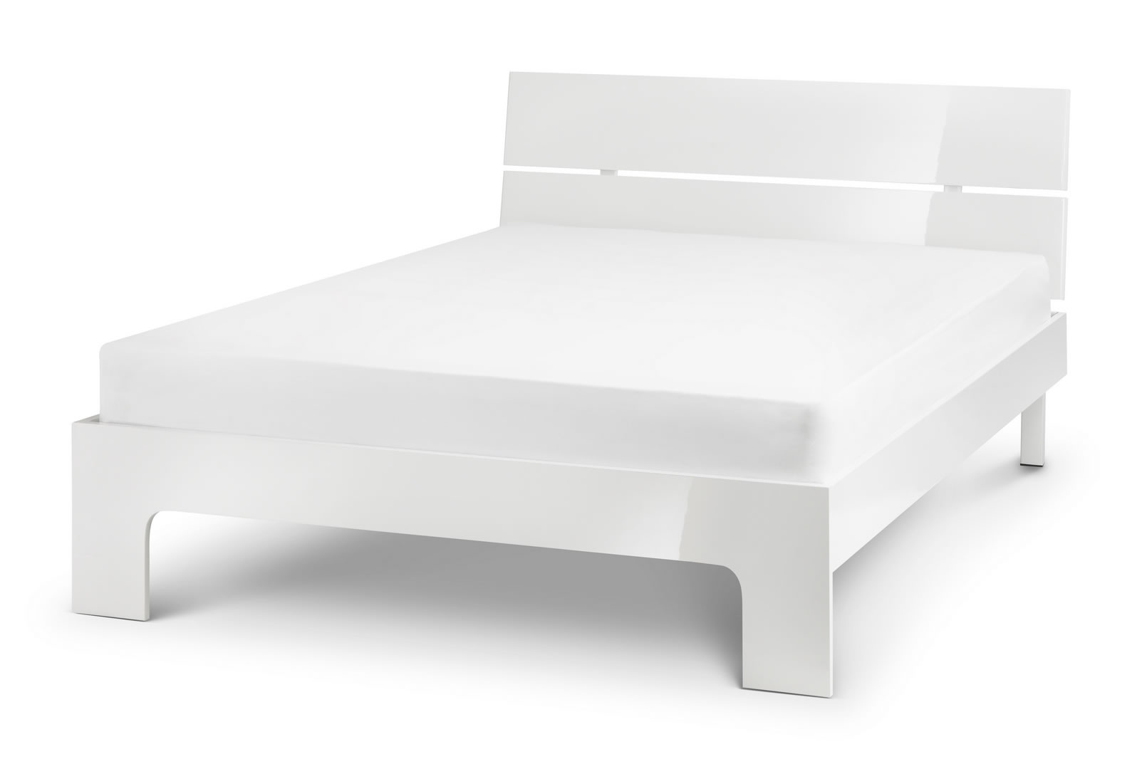 Grant White High Gloss Double Bed Sprung Base 2 Size Option