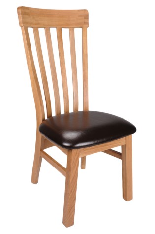 Daisy Solid Oak Bycast Leather Chair
