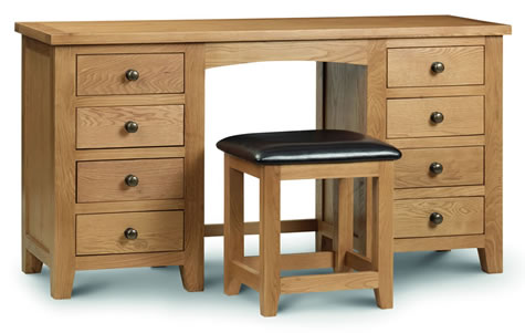 Rachel - Oak - Dressing Table - Double Pedestal -