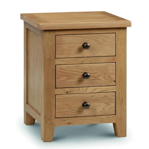 Rachel Bedside Drawers - Oak - 3 Drawer Solid Oak Veneers