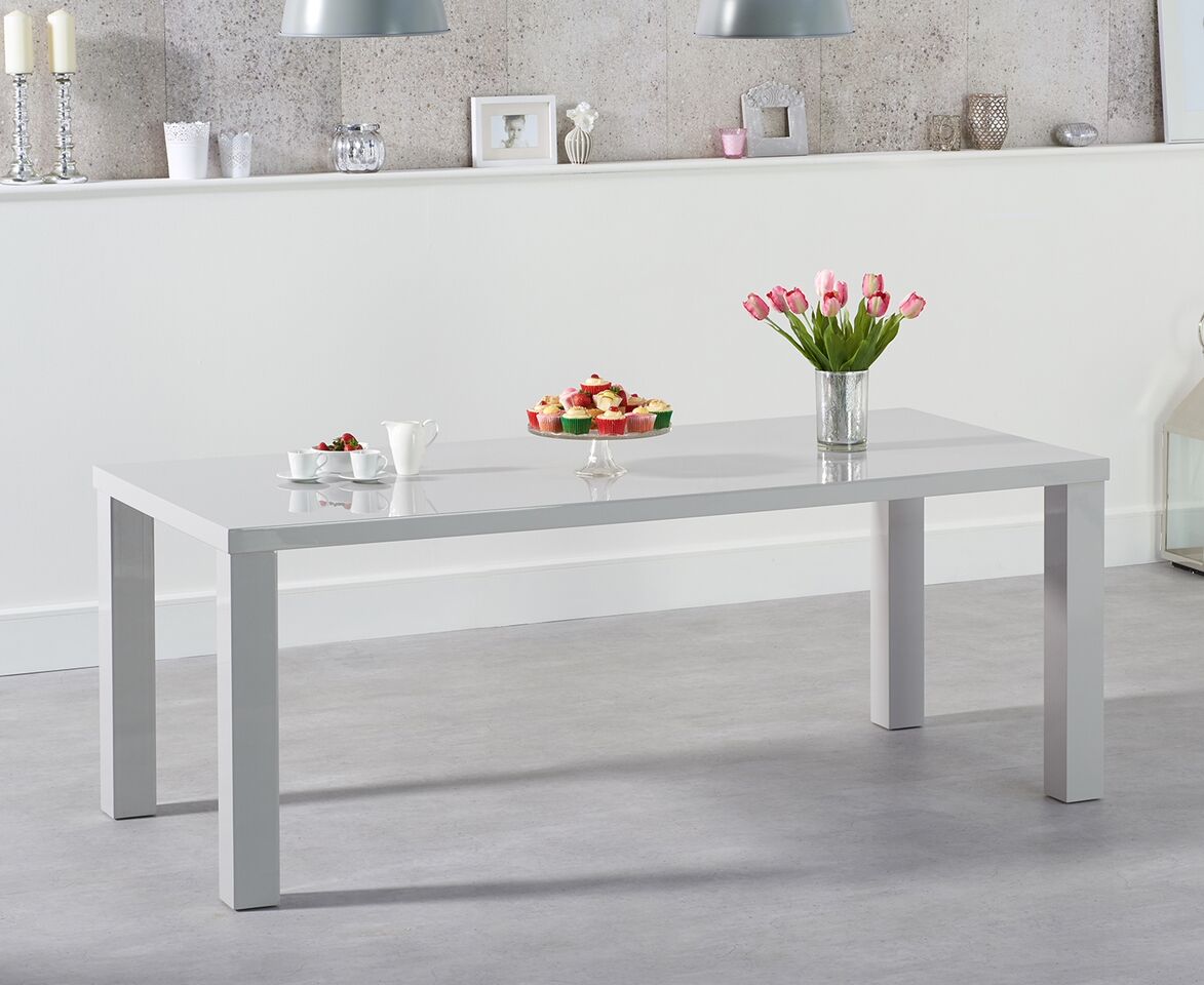 Para Extra Large High Gloss Rectangular Table - Light Grey - 90X180Cm