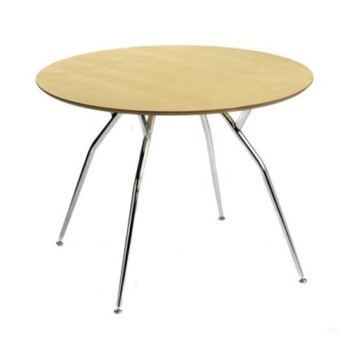 Milli Chrome Wood Table - Small Round