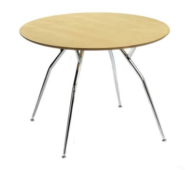 Milli Chrome Wood Table - Small Round
