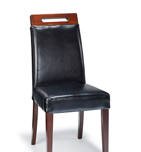 Ason Chair - Black Real Leather Bonded Leather