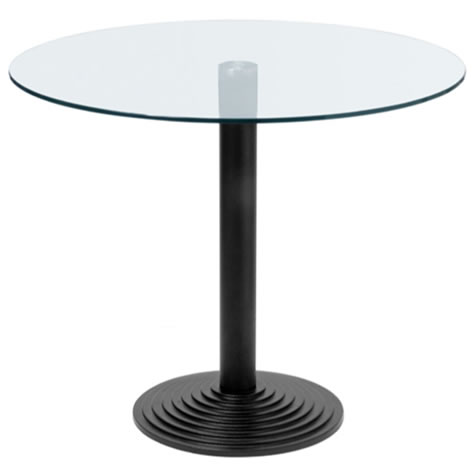 Montone Glass Small/Large Table Black/Aluminium Base - Various Sizes