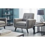 Honcho Grey Linen Armchair - Compact Scandinavian Style