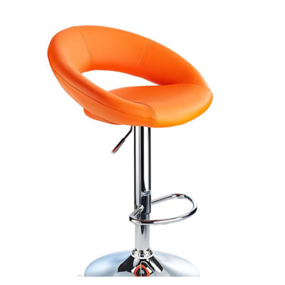 Envy Orange Breakfast Bar Stool Curvy Height Adjustable.