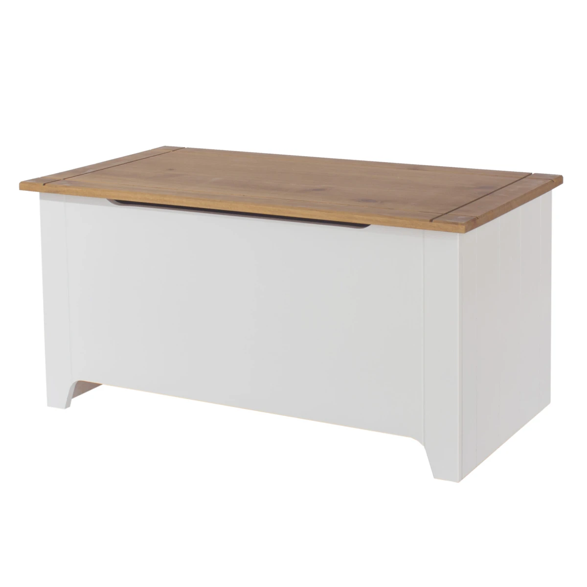 White Salina Pale Wood 4 Drawer Wide Chest