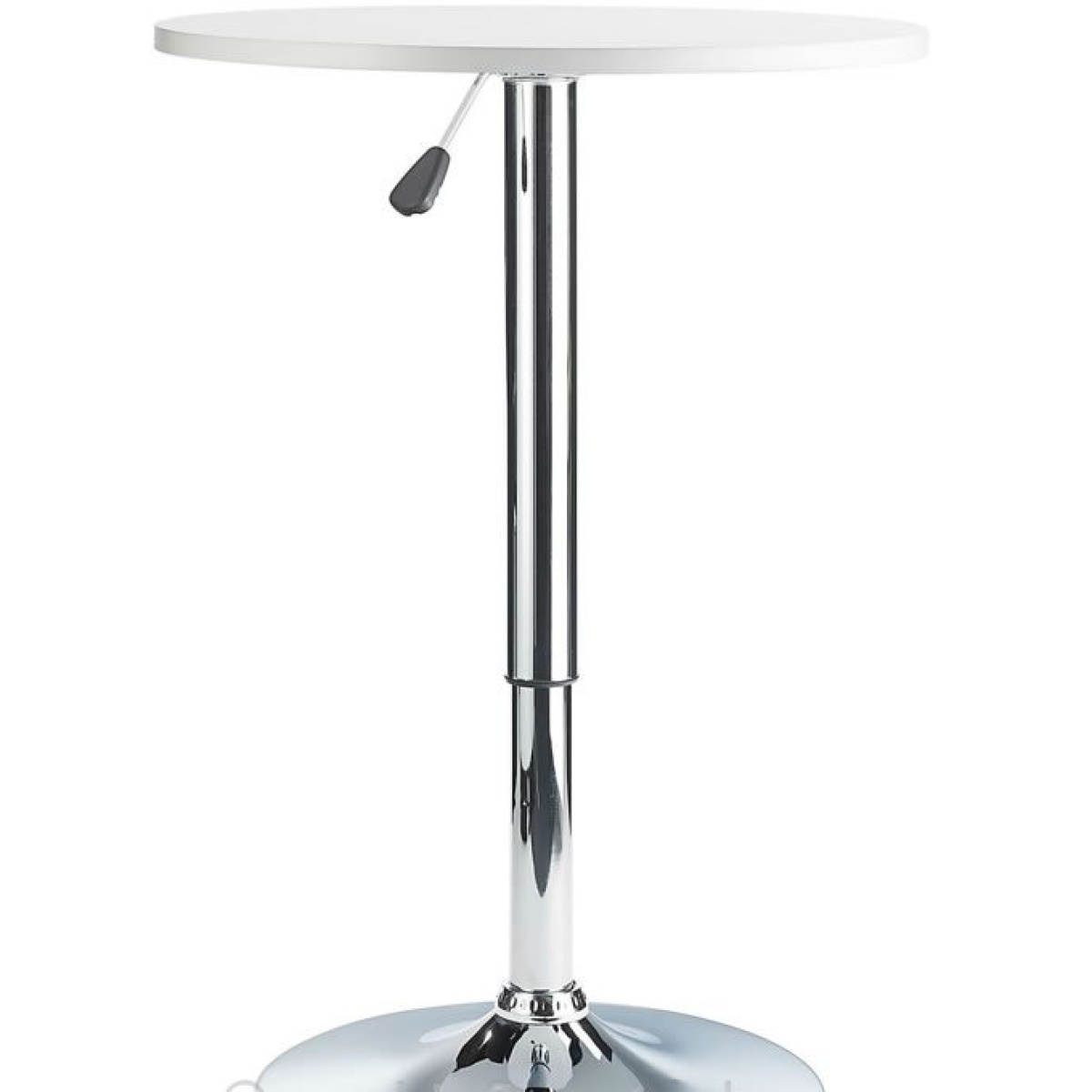 Pedestal Table Height Adjustable White Wood Top Poseur Bar Table