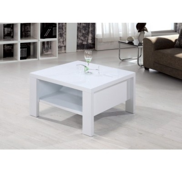 Tanzania White High Gloss Coffee Table - Square