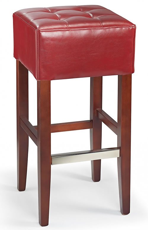Primo Wooden Bar Stool Realisbon Ded, Bar Stools Red Leather