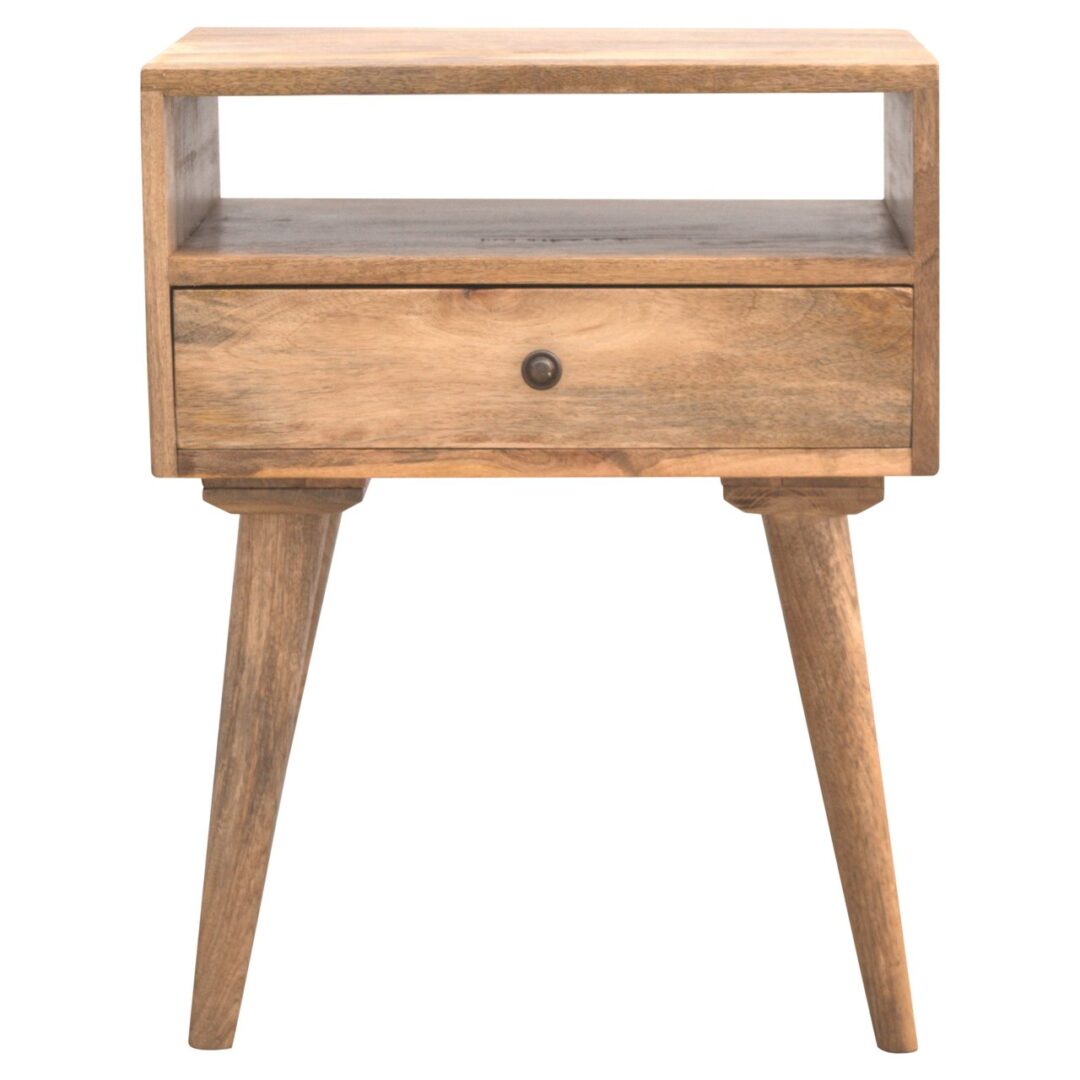 Qualm Modern Solid Wood Bedside with Open Slot