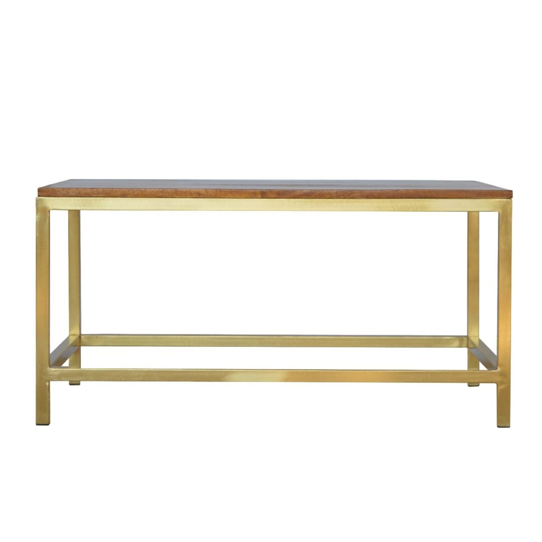 Bire Rectangular Coffee Table with Gold Base
