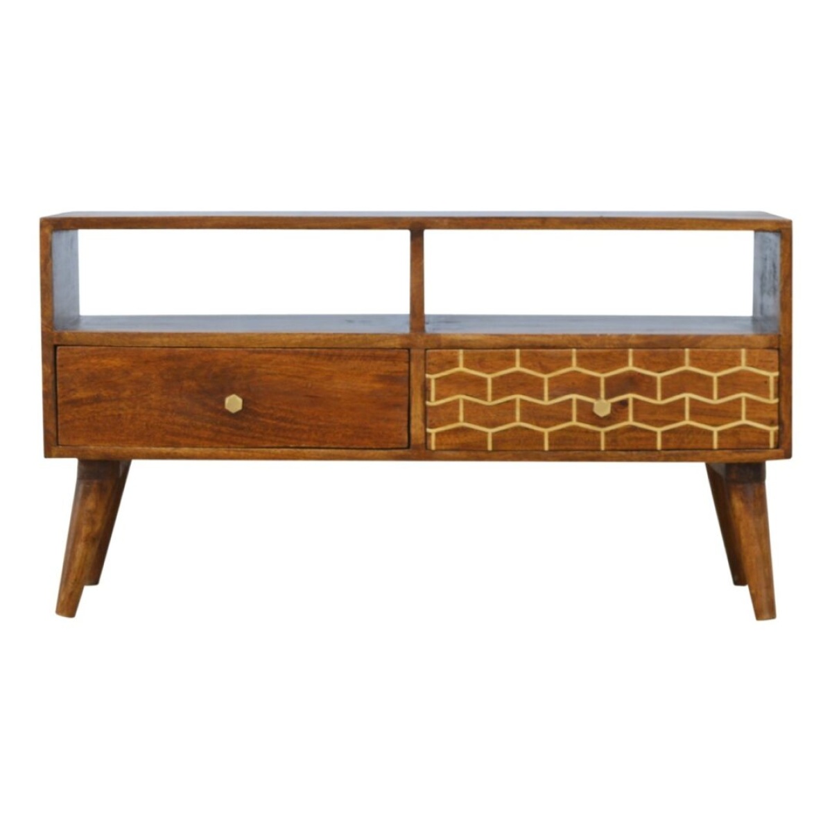 Penneth Gold Pattern Drawer Media Unit