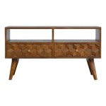 Monri Chestnut Cube Carved TV Unit