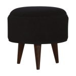 Nikol Black Velvet Nordic Style Footstool