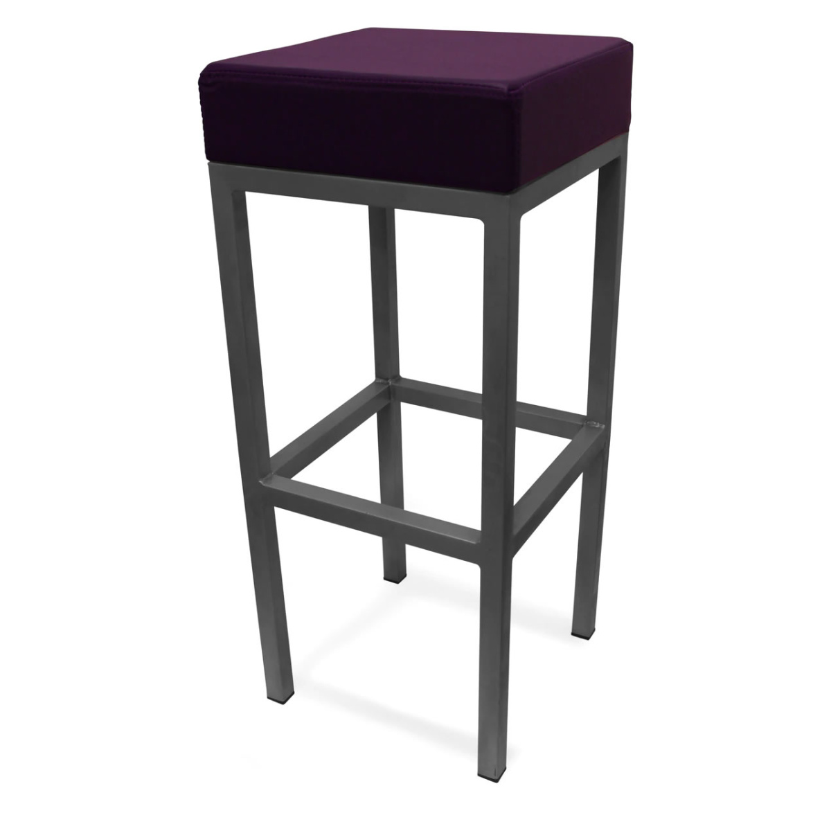 Cara Brushed Square Stool Fixed Height Frame 3 Colours - Purple