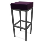 Cara Brushed Square Stool Fixed Height Frame 3 Colours - Purple