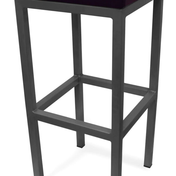 Cara Brushed Square Stool Fixed Height Frame 3 Colours - Purple
