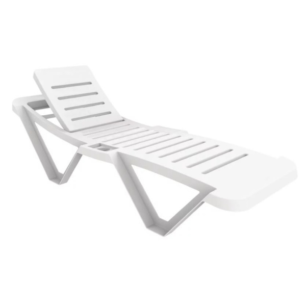 Sanobi White Garden Sun Lounger Recliners Pack Of 2