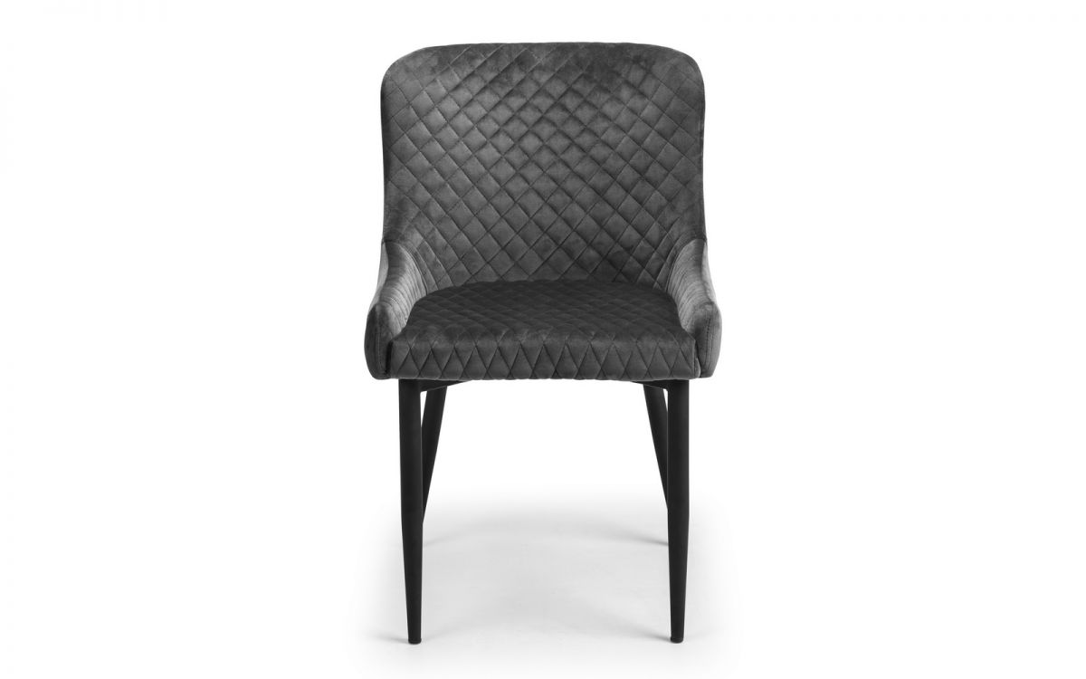 Luthor Velvet Chair Grey/Black