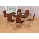 Lingham Rectangular Walnut Chrome Set