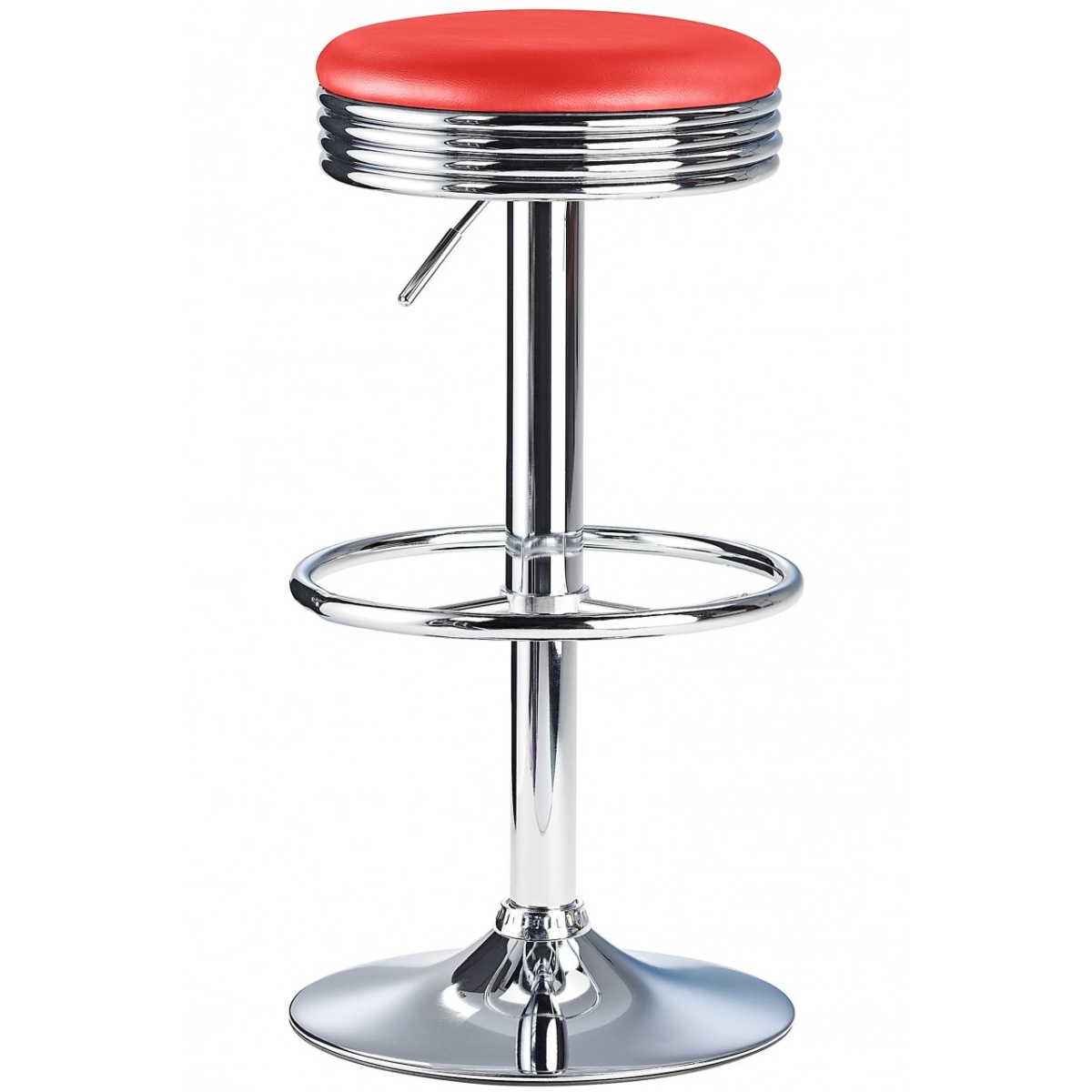 Calif Adjustable Bar Stool - Red