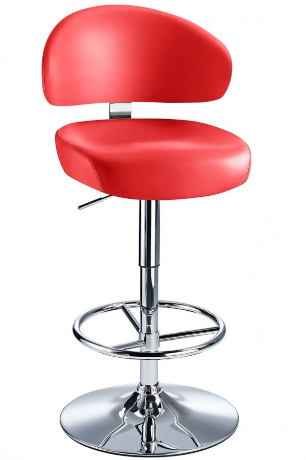 Jamaica Height Adjustable Bar Stool Red Faux Leather .