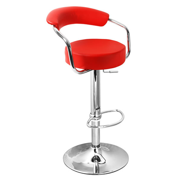 Lazio Adjustable Bar Stool Red