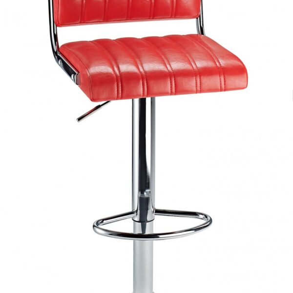Harlsom Bar Stool Adjustable Height Soft Rest Various Colours - Red.